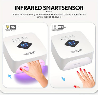 Nail Dryer UV LED Lamp 30 Beads – Rechargeable Professional Gel Nail Curing Light with 3 Timer Settings | Fast Curing Nail Lamp for Home & Salon, Cordless Nail UV Light