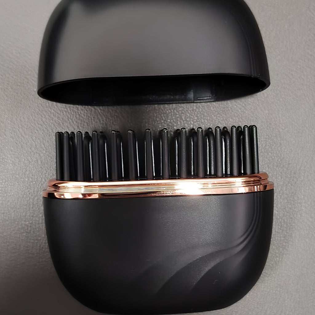 Mini, Compact & Portable Pocket-Sized Straightening Brush, Mini Hot Comb, USB Rechargeable, Mini Flat Iron, Bangs Styling, Lightweight Brush, Compact Design, Durable Construction, Fast, Styling Comb, Perfect for Students Busy Professionals