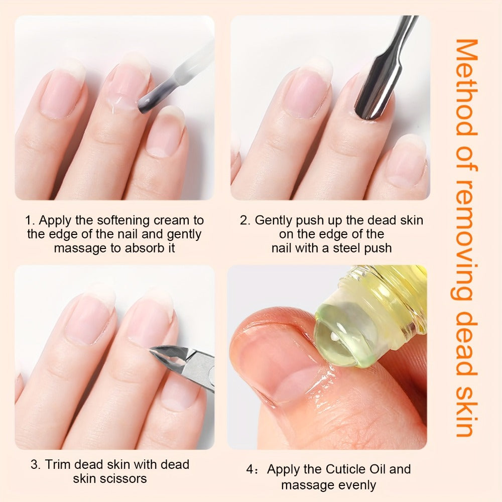 6-Flavor Cuticle Oil Suitable for Nail with Jojoba Oil, Grape Seed Oil & Vitamin E - Paraben-Free Plant-Based Formula for Dry, Damaged Nails, Cuticles, Nail Caps, Edges - Daily Nail Care for, Broken or Thinning Nails