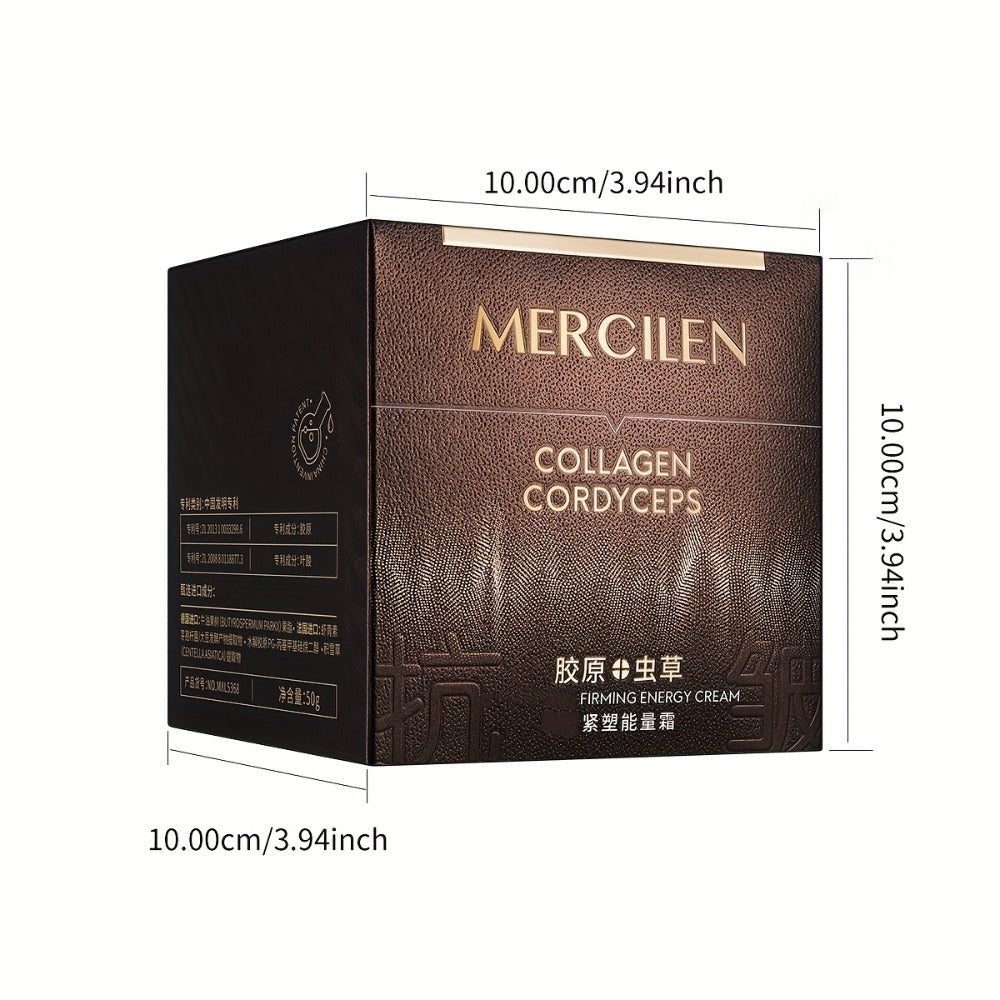 Mercilen Collagen Cordyceps Moisturizing Cream - 50g, Plant-Based Squalane & Glycerin, Alcohol-Free, Ideal for Normal to Sensitive Skin, Moisturizing Face Cream|Sensitive Skin Care Plant Extract Cream, Skincare