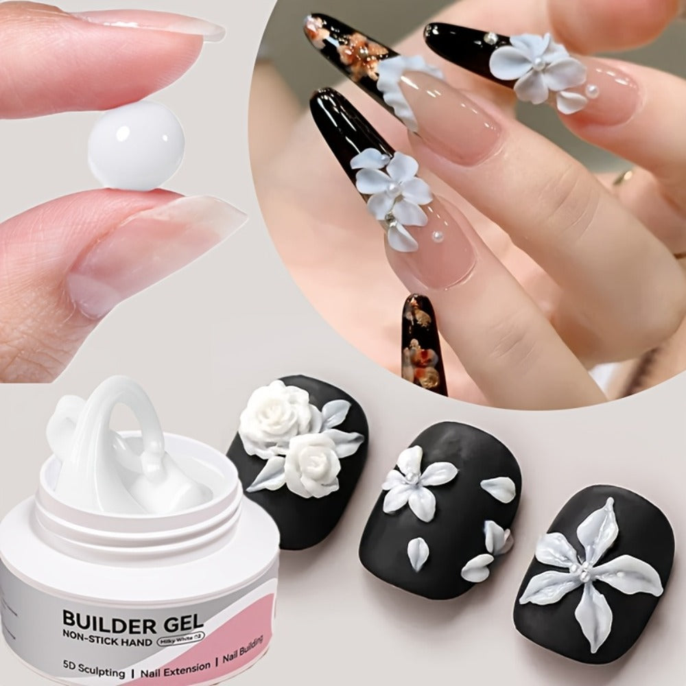 BORN PRETTY 60G Sculpting Gel No-Sticky Quick Extension Nail Gel Polish Clear Milky White 3D Carving Molding Glue Soak Off Construction Gel Vernis