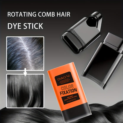 Disposable Hair Root Touch-Up Stick 2pcs - Portable Gray Coverage Hair Dye Stick with Plant-Based Squalane | Long-Lasting | 3 Shades | All Hair Types
