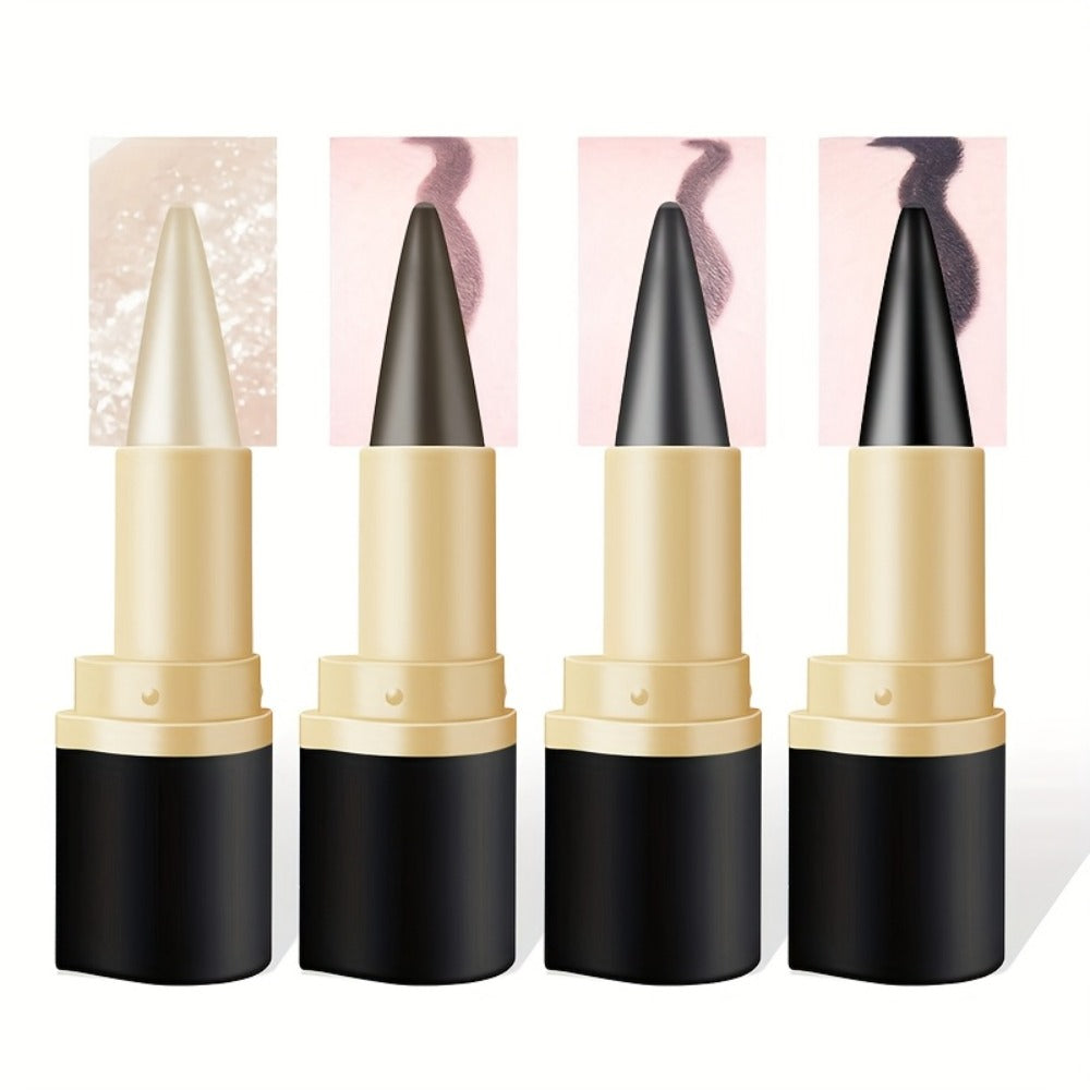 Matte Eyeliner Gel Pencil 3pcs Black Waterproof Long-Lasting Smudge-Proof Creamy Single Tip Eye Liner Sweat-Resistant Gentle Skin Professional Eye Makeup Women