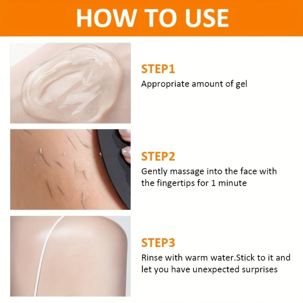 60g Orange Enzyme Cleansing Gel - Gentle Exfoliating & Moisturizing Gel with Aloe Vera, Hyaluronic Acid & Vitamin C - Deep Pore Cleansing for Body, Face