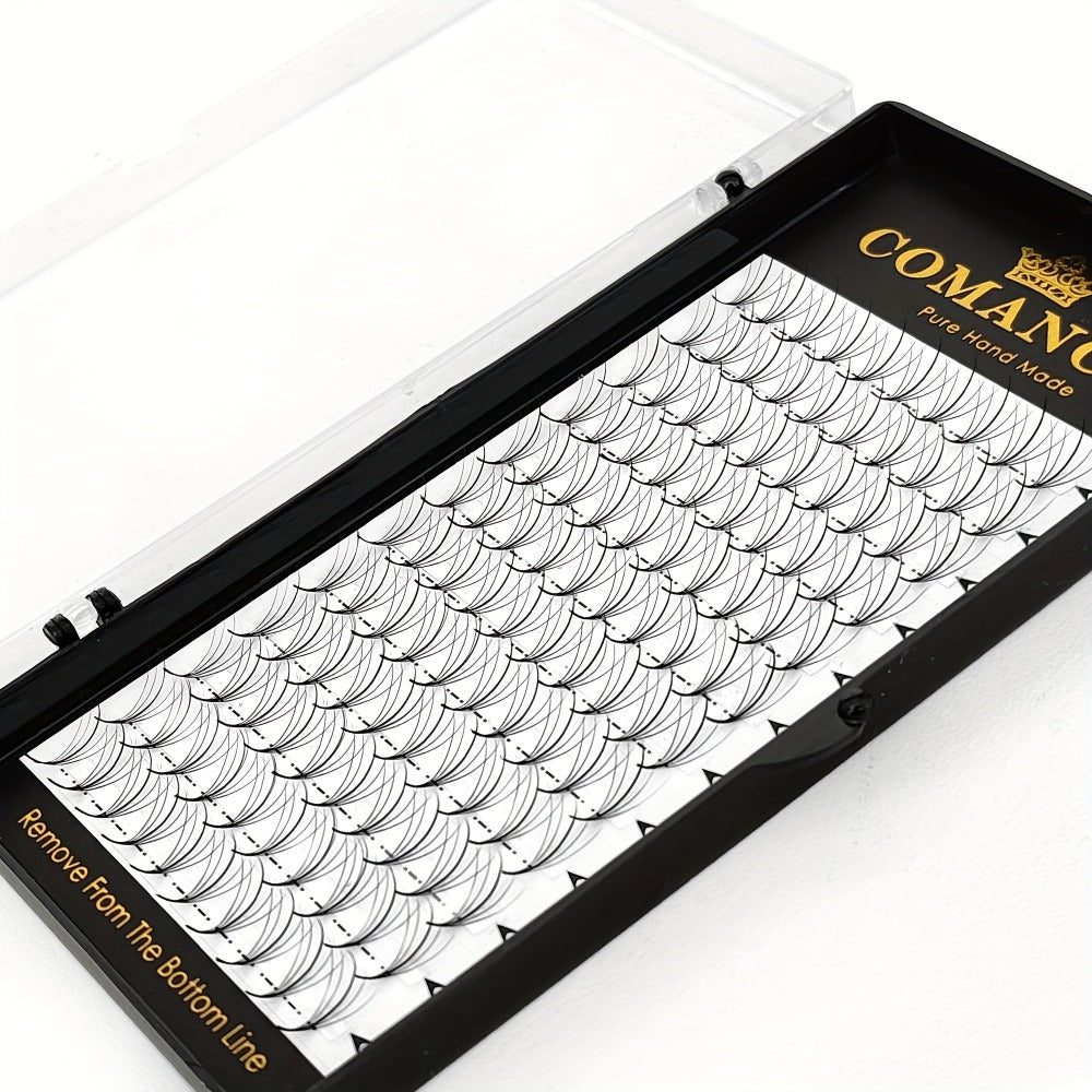 CoMango 120Fans Premade Wispy Fan Lashes - 5D/7D/9D Volume, Individual Sandwich Faux Mink Spike Stem, Fluffy Pointy Base, Natural Look, Options for Beginners, Beginner Eyelash Extensions, Fluffy Lash Extensions, Curlable Lashes Durable Adhesive