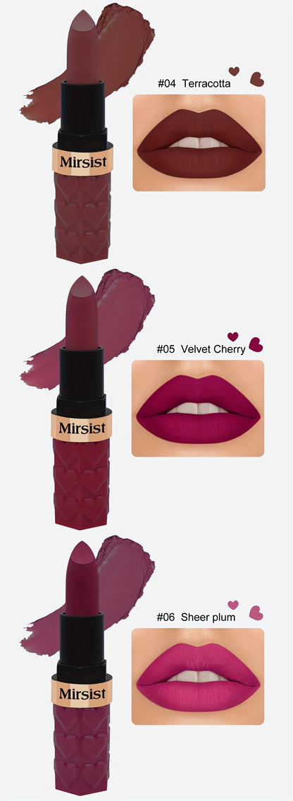 Matte Lipstick Set 6 Colors Waterproof Long Lasting Lip Gloss - Smudge Proof Non-Fading Velvet Lip Color Berry Red Tones for All Skin Types Daily Wear Special Events Holiday Gift