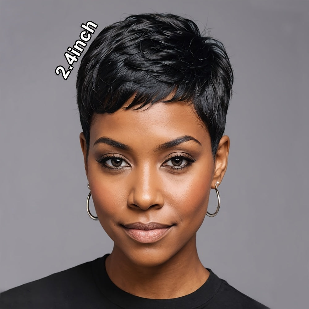 Short Pixie Cut Wigs with Bangs Short Haircuts Short Hairstyles Synthetic Wigs for Women Short Pixie Cut Wigs Witrh Bangs Short Hair Wigs for Halloween, Christmas Party, Music Festival