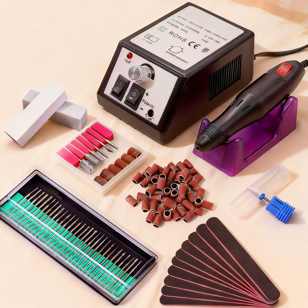 20000RPM Electric Nail Machine Desktop Equipment with Milling Cutters Bits Set Gel Cuticle Armor Removal Pedicure Manicure Tool Professional Electric Nail Drill Milling Machine for Manicure Pedicure Files Tools Kit Nail Polisher