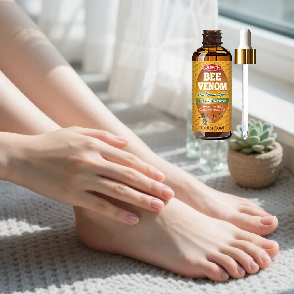 Bee Venom Toenail Care Solution: Extra Strength Formula for Toenail Issues - Nail Care Solution for Toes - Extra Strength Nail Care Solution - Visible Results in 7 Days - 1. 01fl. Oz