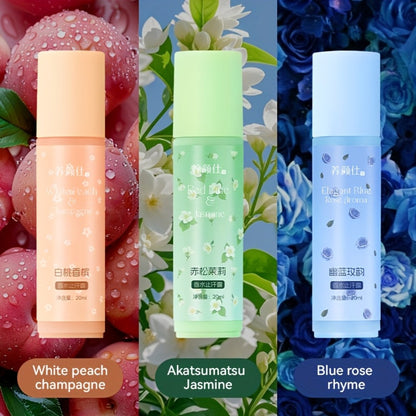 Scented Body Deodorant Long Lasting Fragrance Non-Greasy Formula for Women and Men - White Peach Champagne Jasmine Blue Rose Scents Fresh Gentle Skin-Safe Personal Hygiene Deodorant