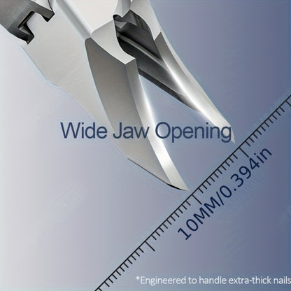 Toenail Clippers for Thick Nails Elderly - 45° Angled Blade Wide Jaw Stainless Steel Nail Clipper Senior Nail Care Ergonomic Pedicure Tool