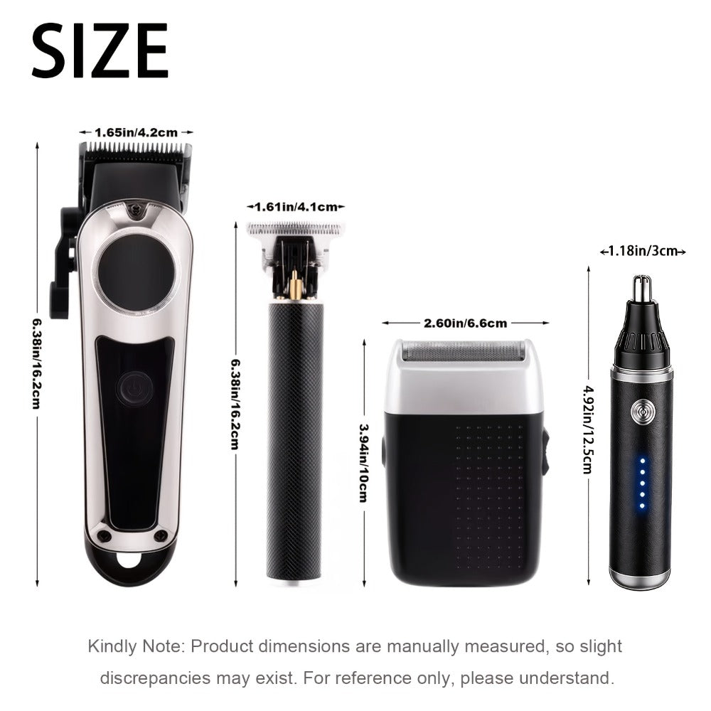 Men's Grooming Set - Electric Hair Clipper Nose Hair Trimmer & Shaver Kit, USB Rechargeable Lithium Battery Cordless, 2 3 4 Piece Options, Gift for Men