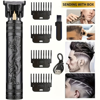 T-Blade Hair Clipper for Men Retro Wireless Electric Trimmer Set with LED Display USB Charging Multiple Accessories - T9 T10 Models Vintage Design Grooming Kit Holiday Gift
