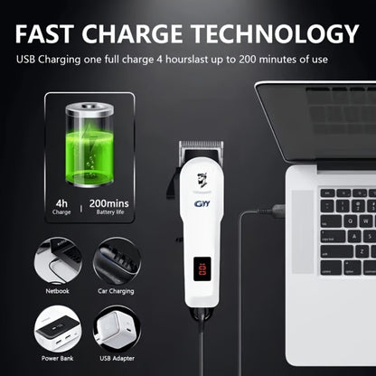 Professional Hair Clipper Kit for Home & Salon — Stainless Steel Blade, Digital Display, USB Rechargeable Hair Cutting Set, Upgraded Scissors Included, Gift for Father’s Day, Birthday & Holidays