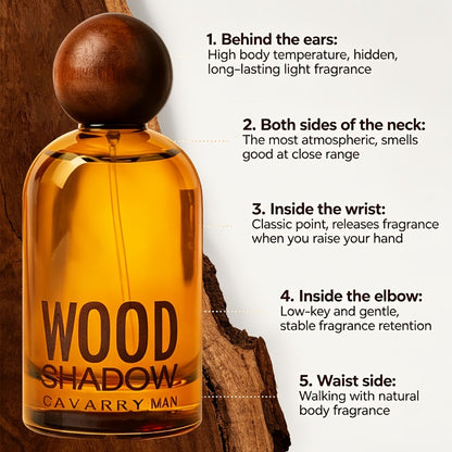 Sandalwood Cologne for Men Wooden Bottle Perfume Spray - Long Lasting Luxury Woody Fragrance, Professional Perfumer Blend for Party Business Dating Everyday Wear, Gift for Him