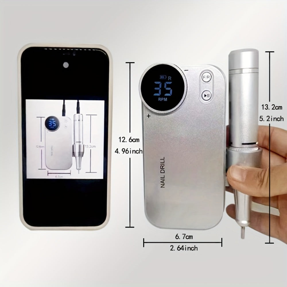 High-power Electric Nail Polisher And Nail Remover For Home And Salon Use, Rechargeable Nail Polishing Machine For Manicure, Pedicure, And Dead Skin Removal, A Perfect Gift For New Year And Christmas.