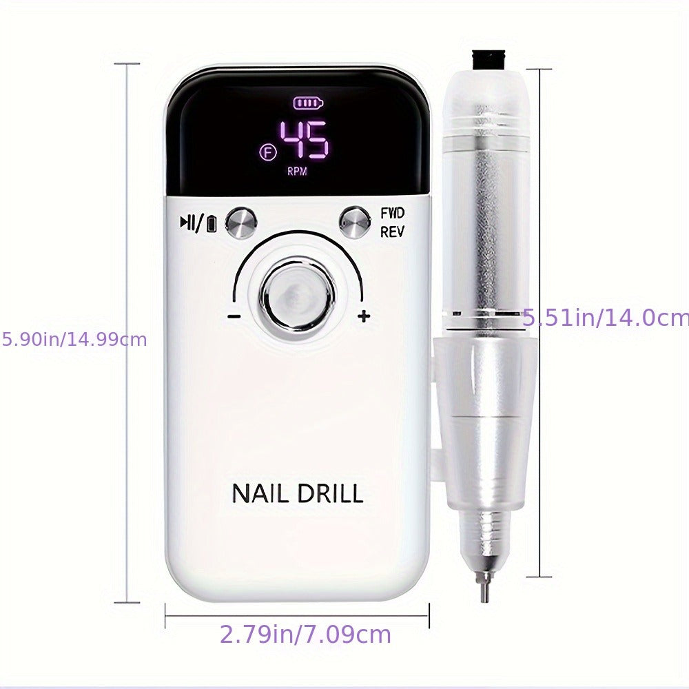 45, 000 RPM Electric Nail Drill Machine for Manicures Featuring an LCD Display, Rechargeable And, Designed for Gel Nails