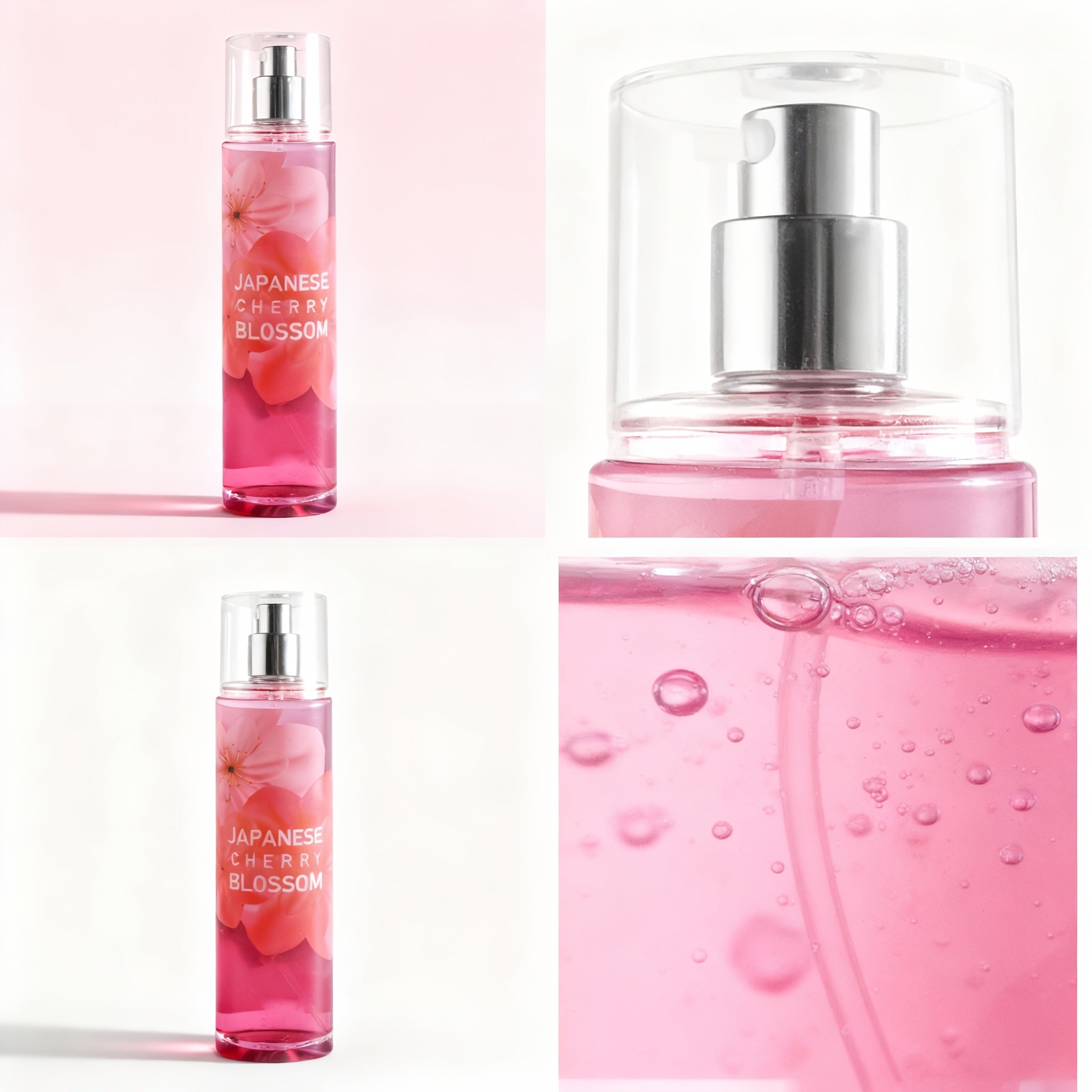 Japanese Cherry Blossoms Scented Body Mist with A Fruity-floral Sweet Aroma That Lasts 7-8 Hours. Perfect for Travel, Surprise Birthday Gifts, And Valentine's Day. Infused with Pheromones to Boost Confidence, Ideal for Beach Dates And Pool Parties.