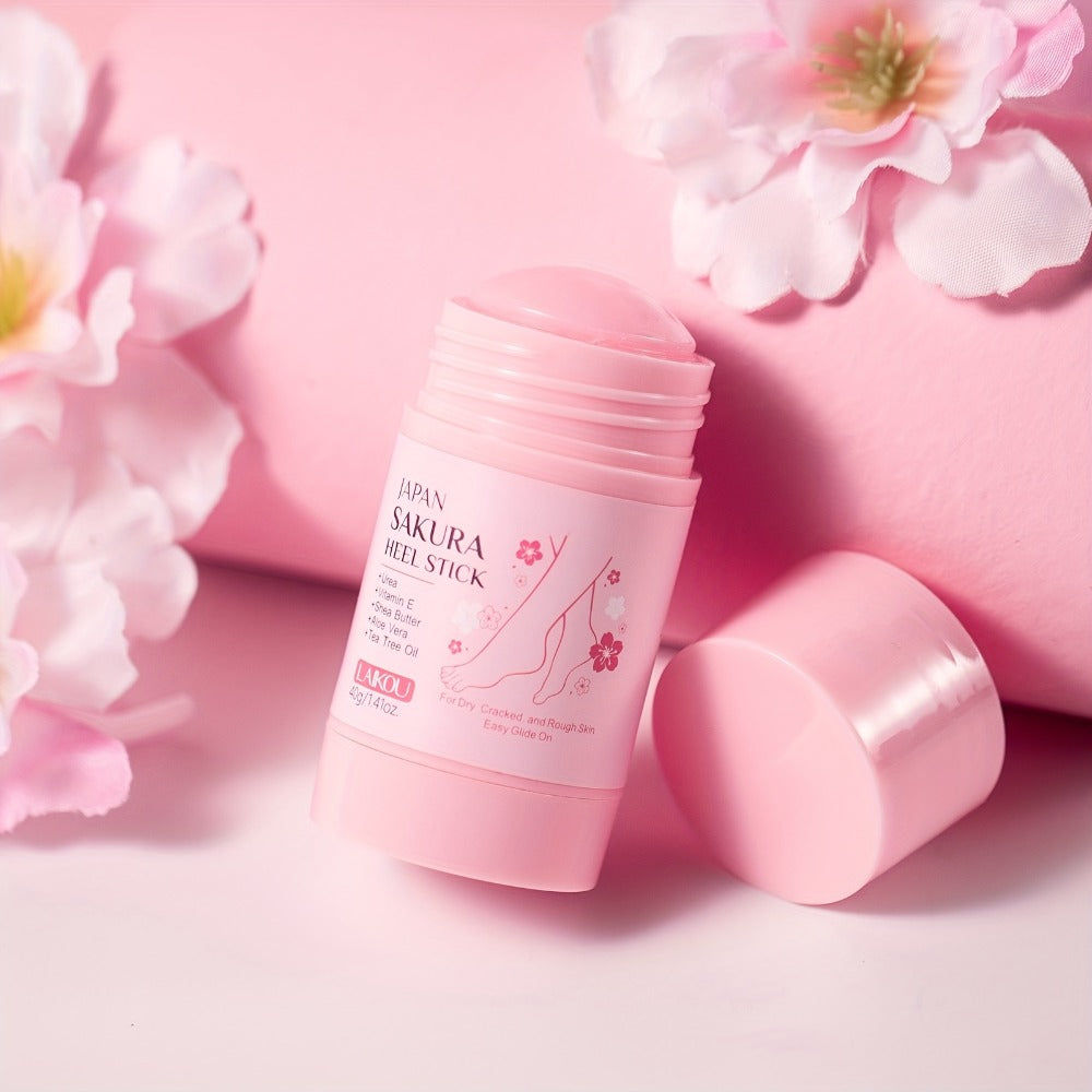 Set of 2 LAIKOU Japan Sakura Heel Sticks, 1.41Oz Each, Intensely Hydrates Dry Feet And Heels, Enriched with Vitamin E And Shea Butter Extract for Enduring Moisture, Convenient for Travel