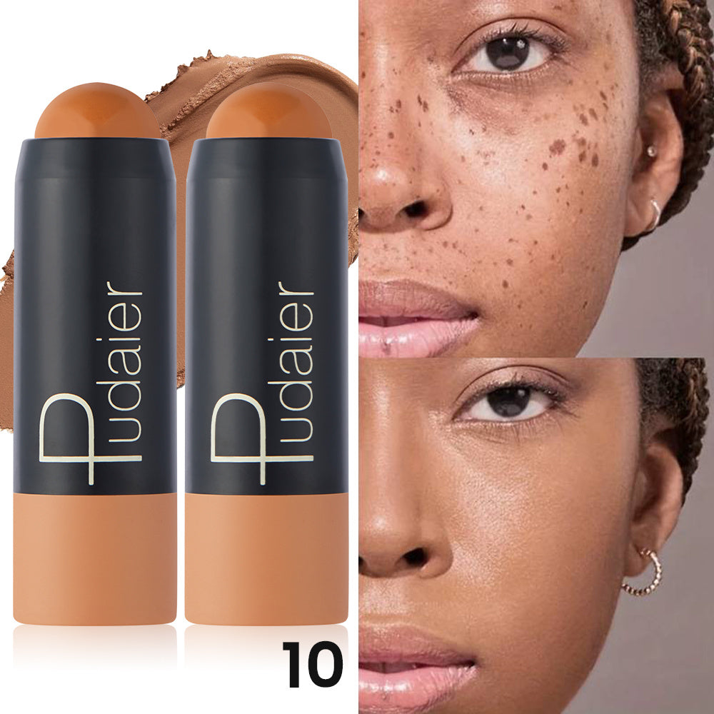Foundation Stick Concealer 2pcs Waterproof Full Coverage Makeup Stick - Long-Lasting, Sweat-Proof, Buildable Formula for Face, Dark Circles & Blemish Correction