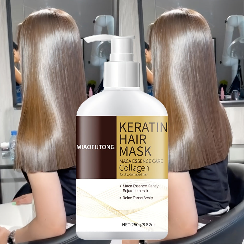 Collagen Keratin Hair Mask - Deep Conditioning for Dry Hair - Formulated with Argan Oil, Castor Oil And Rosemary Oil to Prevent Split Ends And Breakage, Deeply Nourishing Dry, Damaged Hair