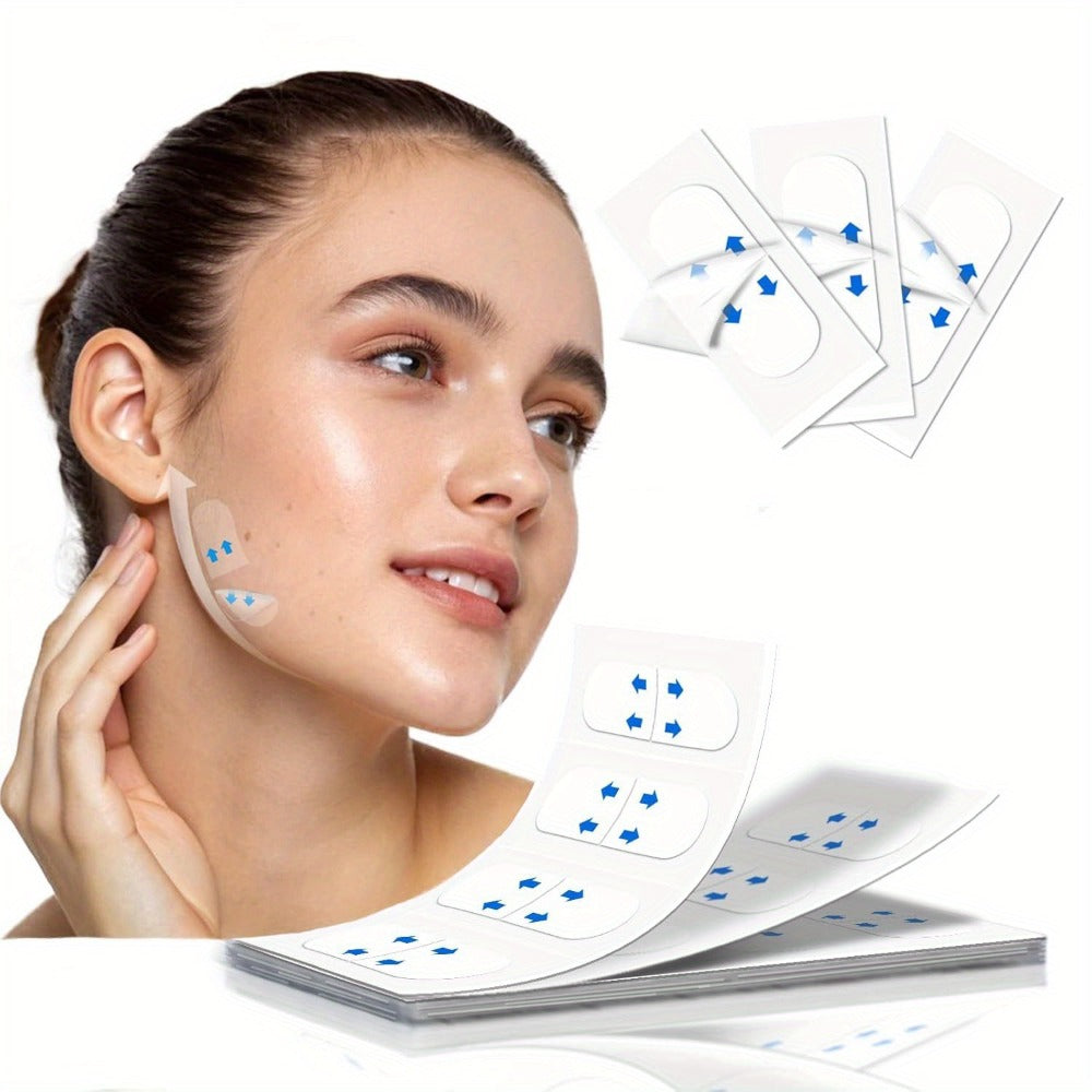 99pcs Invisible Facial Tape - Face Lift Suitable for Neck, Jawline, Under-Eye & Double Chin Wrinkle - Adjustable Elasticity for Skin, Temporary Non- Skin Tightening