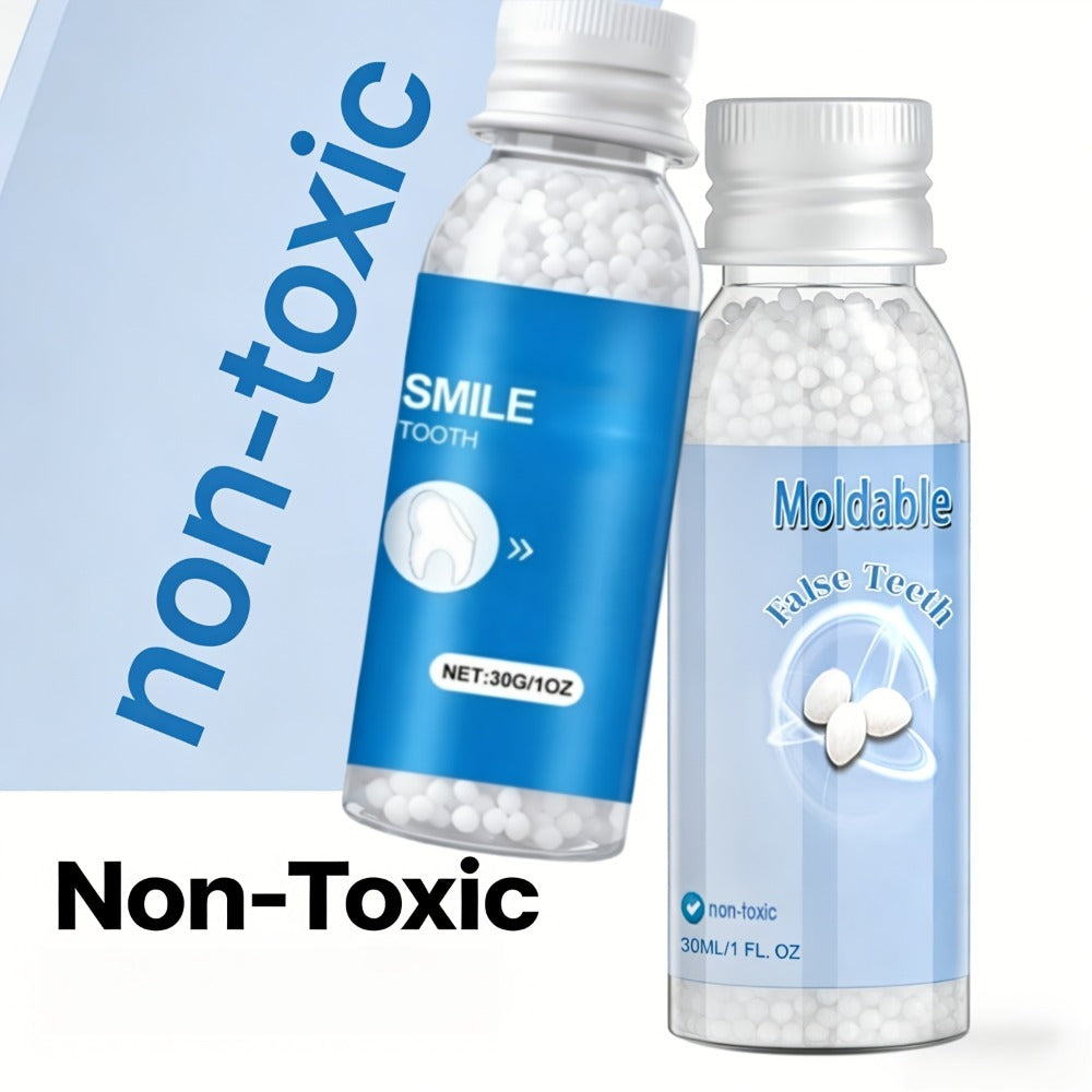 Moldable Cosmetic Fake Teeth - Decorating Teeth Defects, Smile Enhancement Decor, Adjustable And Easy to Use, Secure Fit, You Can Eat with It, Natural-Looking Unisex for Adults And Seniors, for Christmas/New Year Gifts (Not for People with No Teeth)