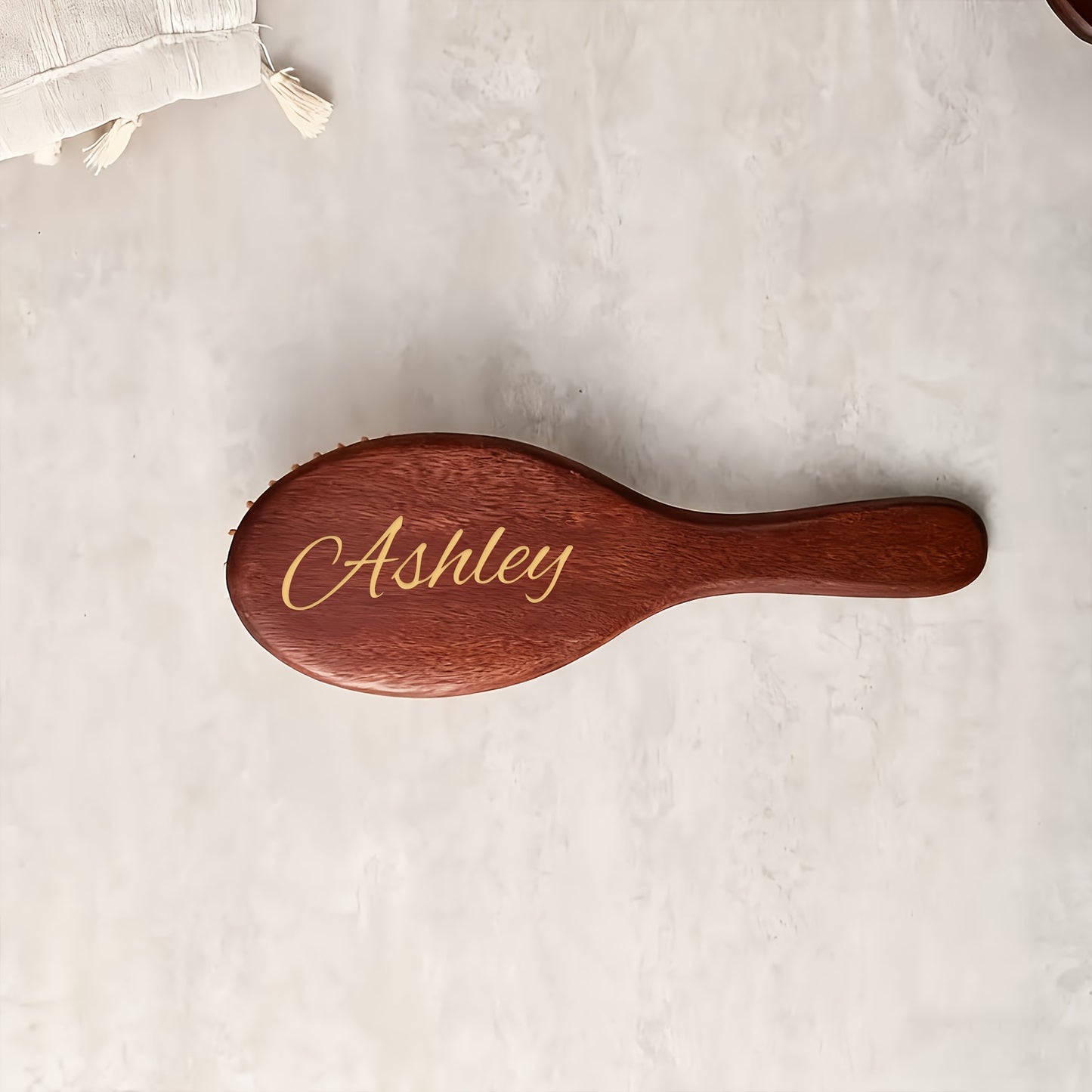 Personalized Engraved Wooden Hair Brush — Custom Name Comb, Handmade Bridesmaid Gift, Wedding Party Favor, Mother's Day & Teacher's Day Gift for Women