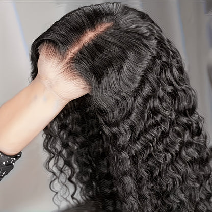 Lace Front Wig Human Hair 13x4 HD Lace Deep Wave Glueless Wig Pre Cut Pre Plucked with Baby Hair Natural Black Mixed Color 14-34 Inch High Gloss Everyday Special Events