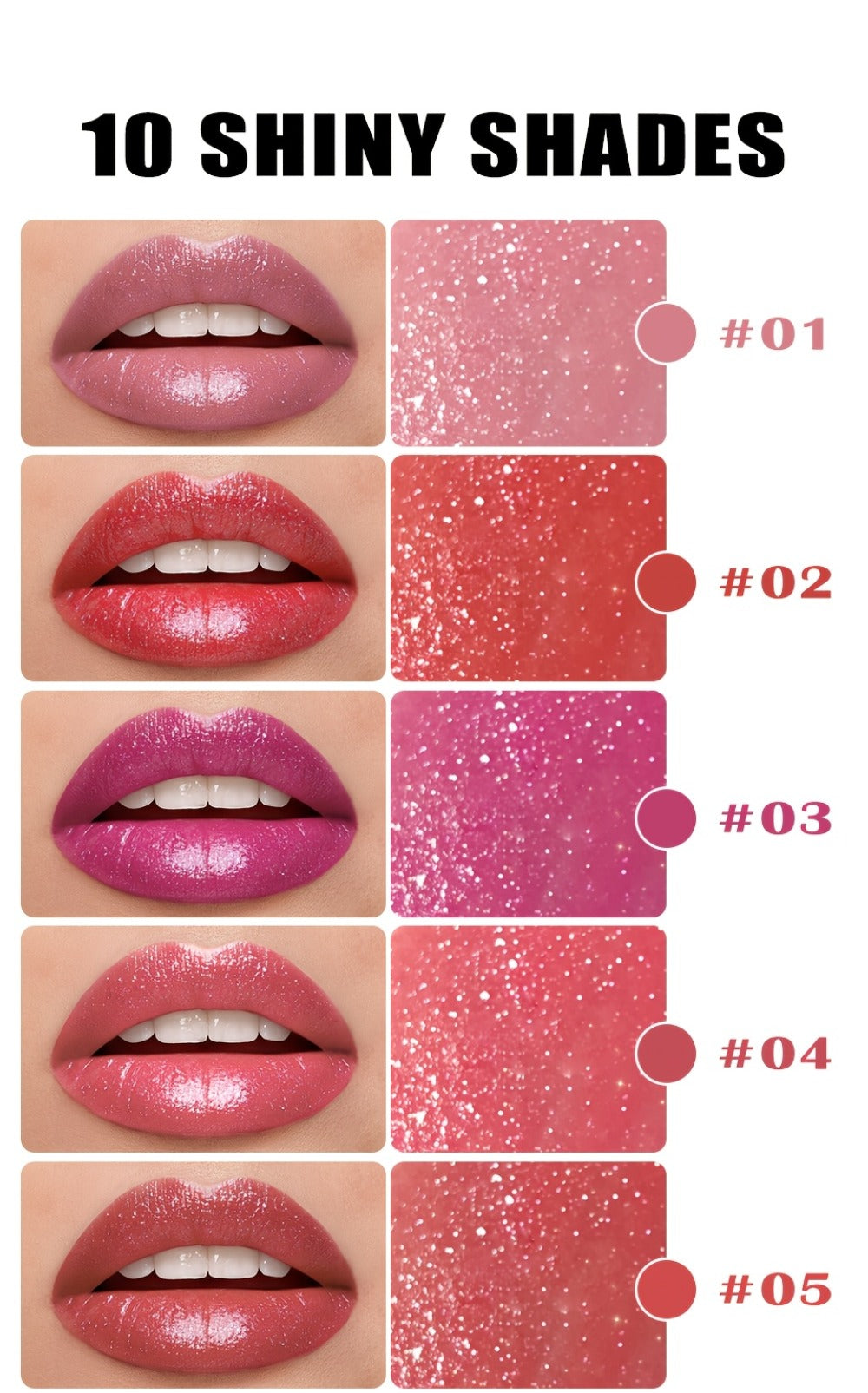Lipstick Set 5pcs Diagonal Angled Multi Color Long Lasting Easy to Wear Lip Makeup - 5 Shades Gift for Beauty Lovers Beginners & Women
