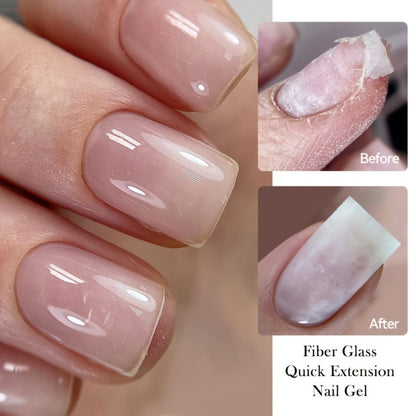 Fiberglass Construction Gel Nail Polish 3pcs - Clear Fiber Glass Gel for Nail Extension & Broken Nail Repair, UV LED Soak-Off Builder Gel Varnish
