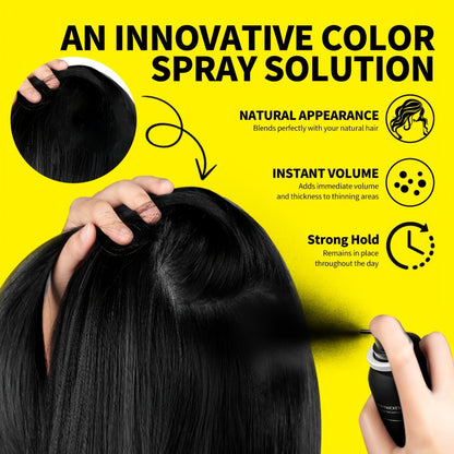 Root Cover Up Spray 80ml | Instant Gray Hair Concealer with Plant-Based Fibers | Transfer-Resistant No-Mark Formula | Thicker Fuller Hair | Black & Dark Brown