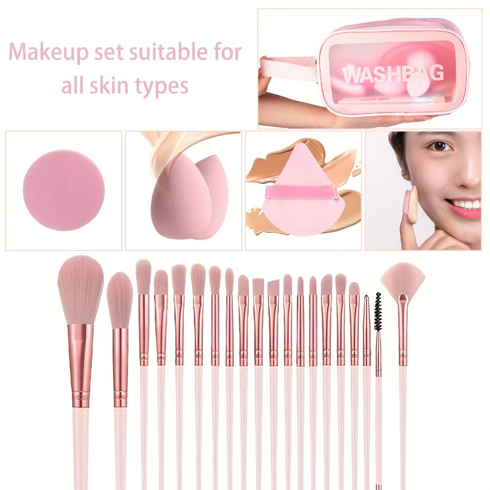 46pcs Makeup Brush And Sponge Set Professional Makeup Brush Set Triangle Foundation Puff Cleaning Foundation Puff Makeup Tool Set