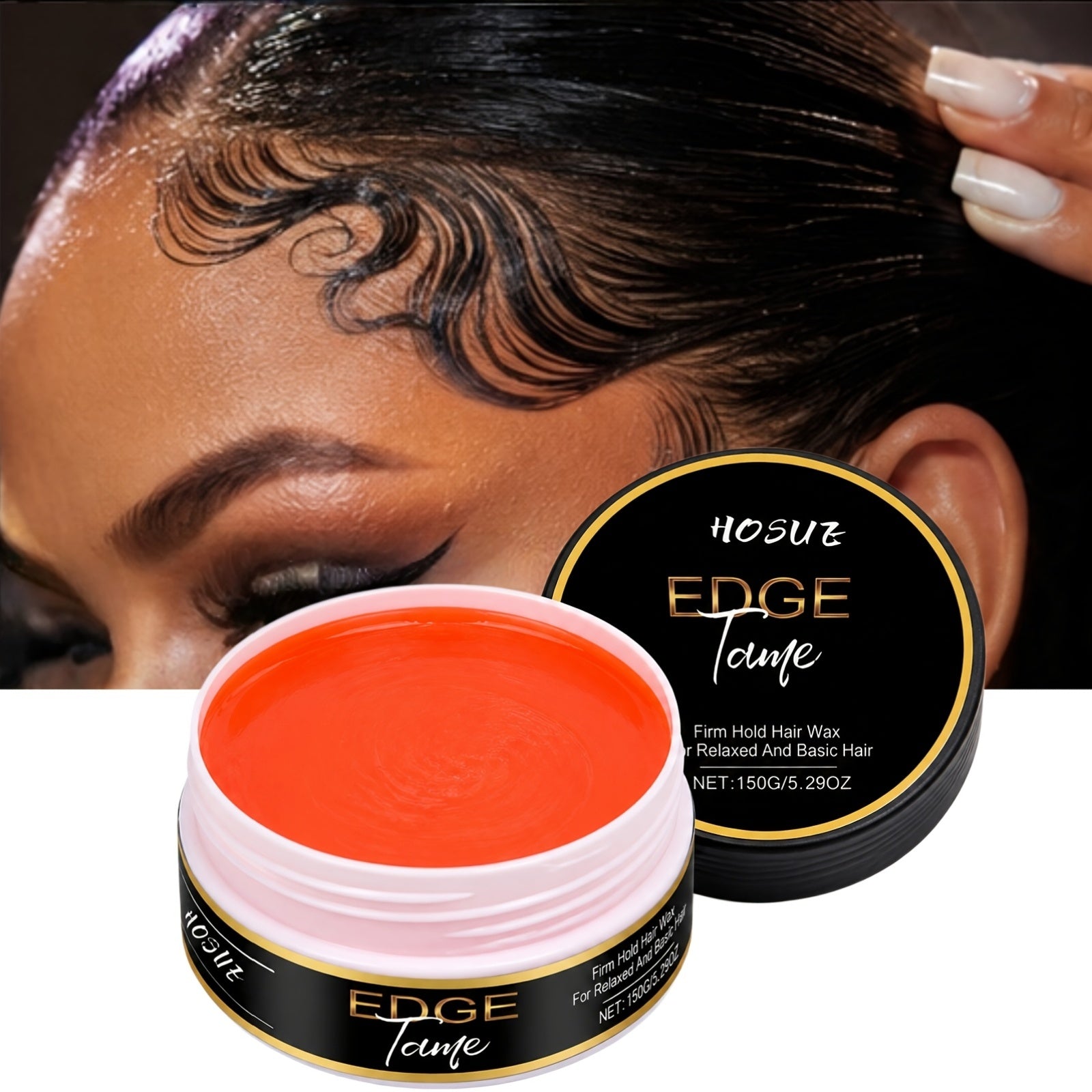 Crushed Hair Styling Gel Wax, Edge-Taming Texturizing Gel for Frizzy Hair, Lightweight And Non-Greasy with a Natural, Shiny End, Long-Lasting Hold Ideal for Braiding, Smooth And Shaped, Braid Styling. Mother'S Day Gifts. 150G
