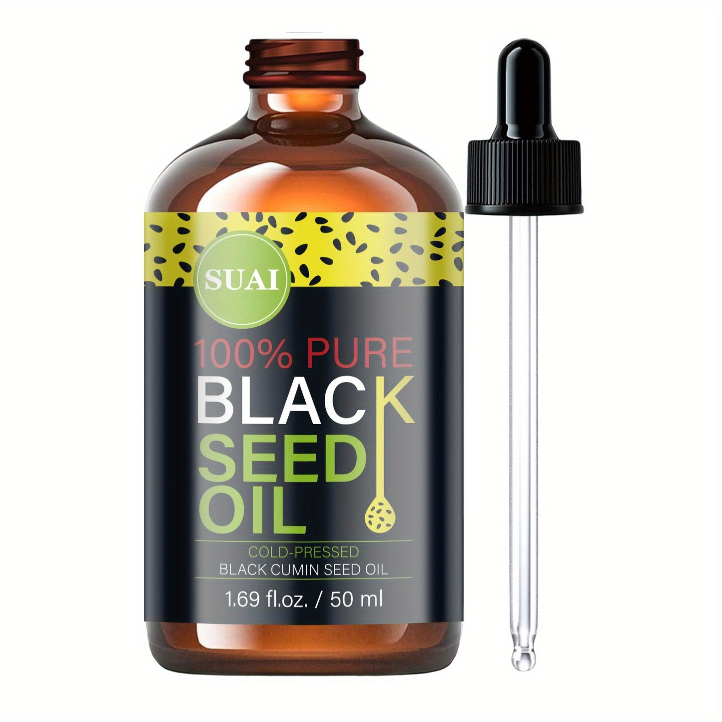 Black Seed Oil 100% Pure Cold Pressed Moisturizing Firming Multi-Use for Face Body Hair Nails Eyelashes Natural Plant Extract Skincare Oil All Skin Types Daily Skincare Routine