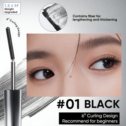 3D Curling Mascara — Volumizing, Waterproof & Smudge-Proof Eyelash Wand, Long-Lasting Nourishing Formula, Suitable for All Eye Types, Korean Makeup Style, Black & Brown, Curling & Precision Design