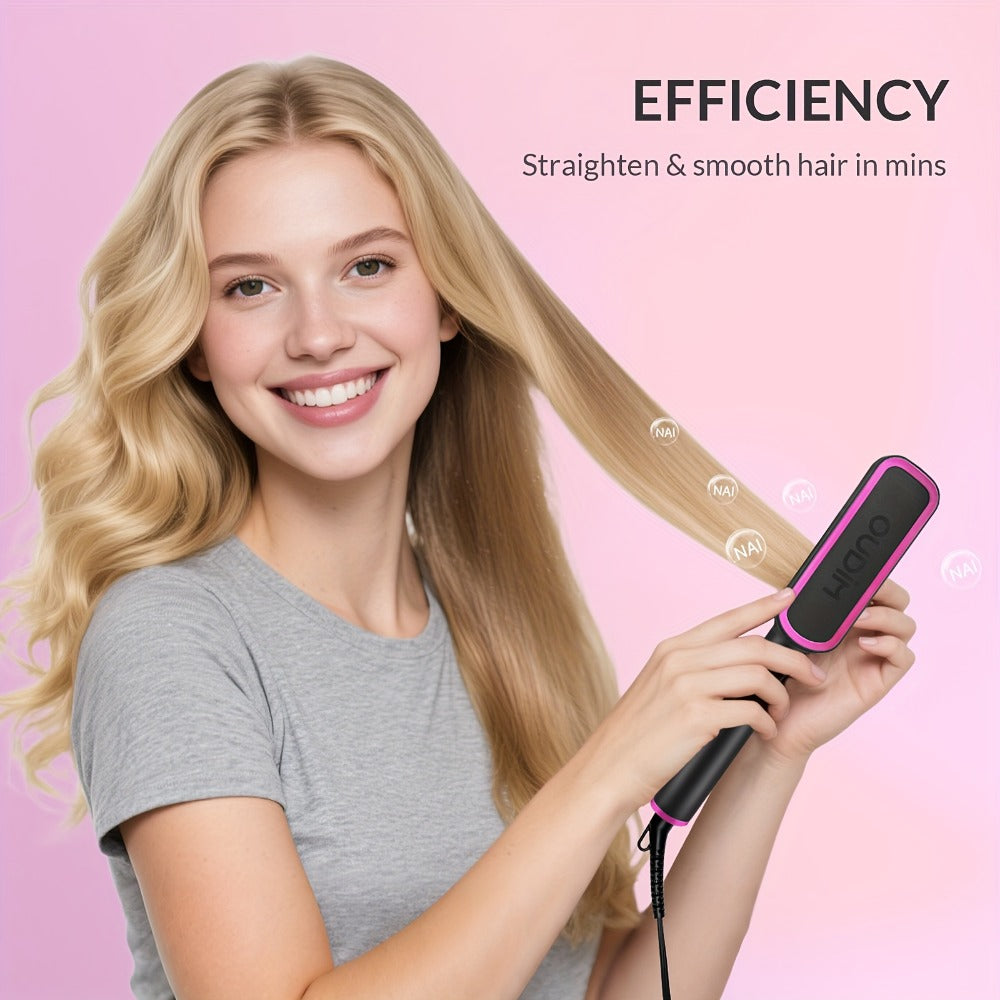 Hair Straightener Brush, Ionic Hair Straightening Brush Flat Iron For Women, Anti-Scald Straightening Comb For Home Salon, Precise Temperature Control, Auto Shuts Off, Holiday Essentials, Gifts For Mother'S Day, Girl Stuff, Wow Hair Products