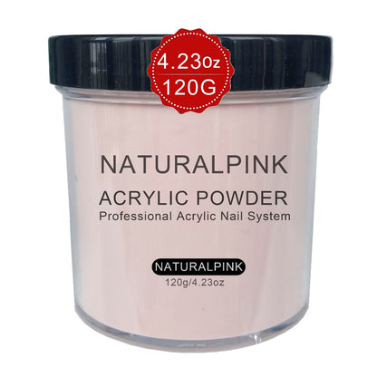 Acrylic Nail Powder 4oz - Professional Rose Peach Almond Natural Pink Formaldehyde-Free System for Nail Extensions Sculpting 3D Nail Art No Lamp Needed Nail Tech Supplies