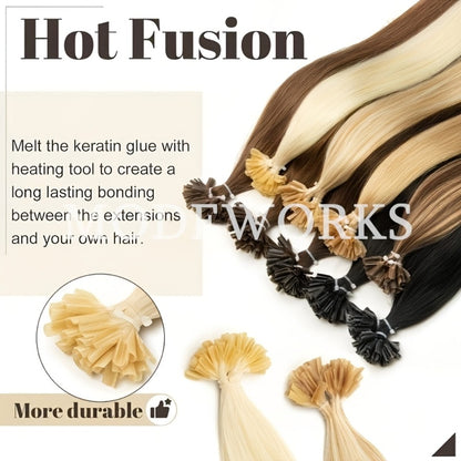Keratin U Tip Hair Extensions 100% Remy Human Hair Nail Tip Bond Straight Invisible Seamless 12 14 16 18 20 Inch 50 Strands Natural Black Jet Black Blonde Brown Multi Color
