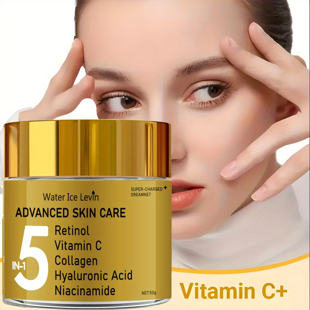 Water Ice Levin 5-in-1 Instant Lift Advanced Cream with Retinol, Vitamin C, Collagen, Hyaluronic Acid & Niacinamide, Tightens Light Beige, Suitable for All Light Beige Types, Unisex, Luxury Packaging Design, Advanced Formula