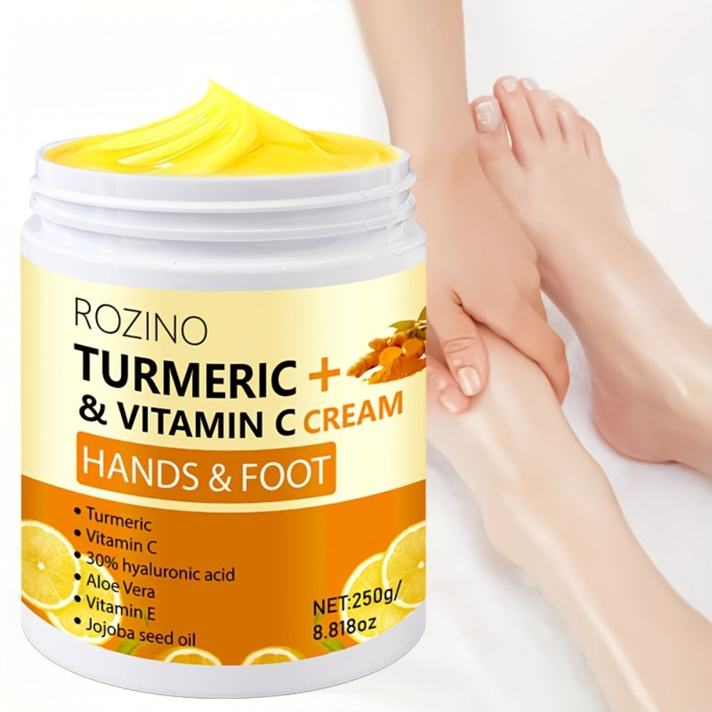 250g Turmeric Dry And Cracked Hand Foot Care Cream-Anti-Crack Cracking Cream Highly Hydrate Moisturize Light Beige, Light Beige Can Be Used On Dry Areas Such As Hands The Back Of Feet, Ankles Elbows Etc.suitable for Dry And Cracked Light Beige
