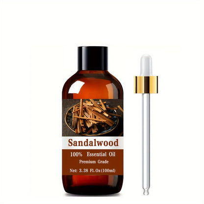 Sandalwood Essential Oil 100ml – Pure Moisturizing Oil for Hair Care, Skin Care & Massage | Nourishing Body & Scalp Oil with Warm Woody Scent | Aromatherapy Gift for Women & Men, 3.38 fl oz