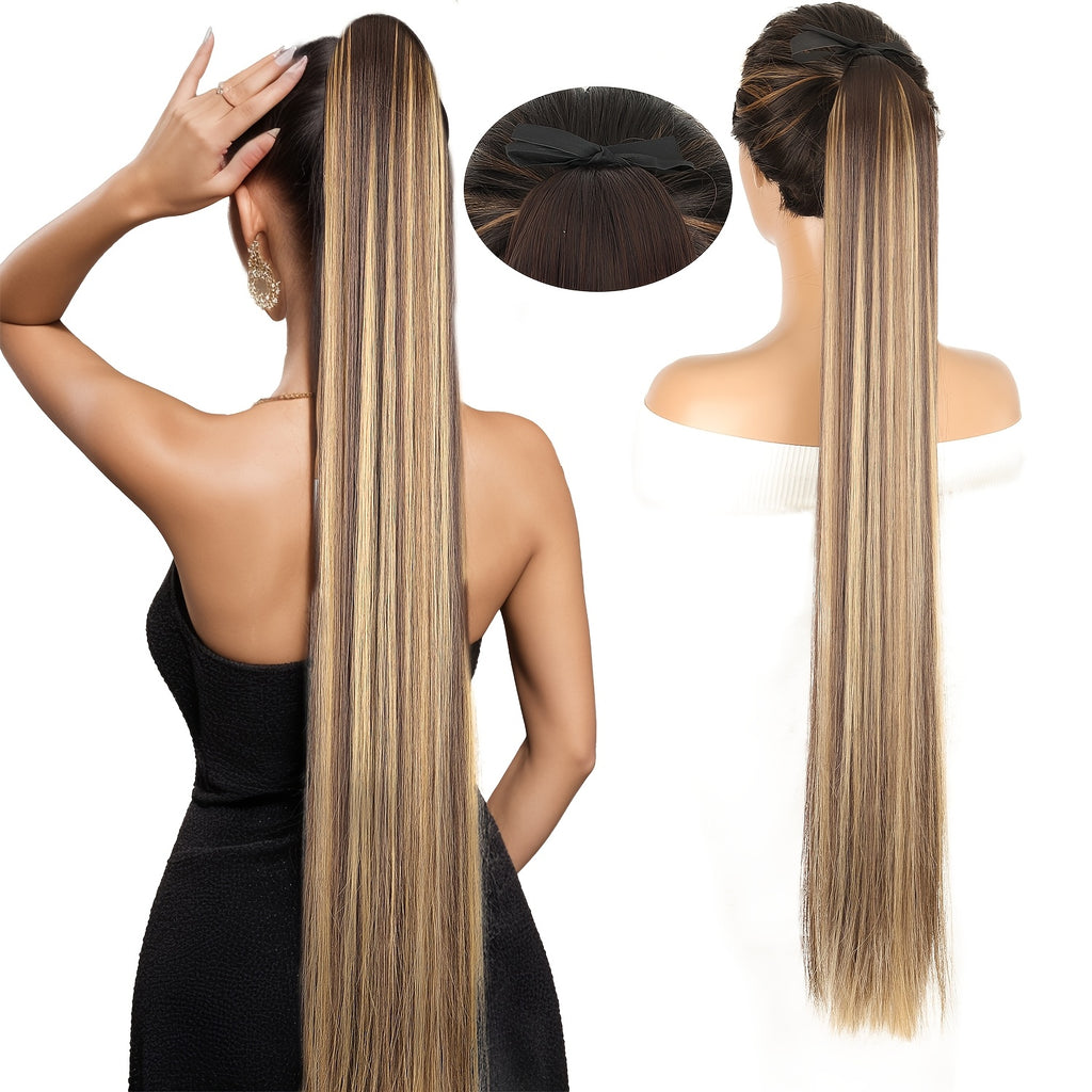 Stylish Long Ponytail Wig for Women Made from High-Temperature Fiber, Featuring Straight Hair And a Easy Design, Perfect for Everyday Use And Festive Occasions