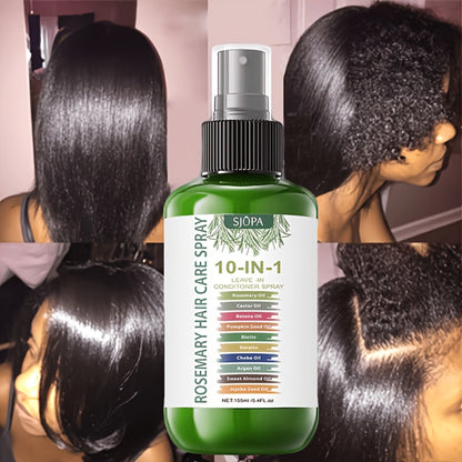 Leave-In Hair Mask 10-in-1 with Argan Oil, Keratin & Coconut Oil - Molecular Repair Treatment for Dry, Damaged & Chemically Treated Hair | No-Rinse Formula