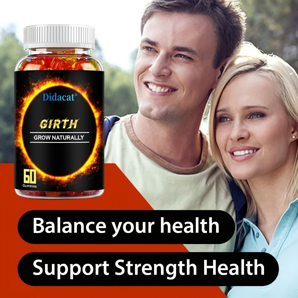 Option: 60 Gummies Or 60 Gummies*3-GIRTH Gummies-Men's Supplement-with Ashwagandha-Holistic Wellness Support-60 Gummies