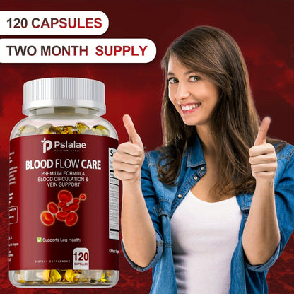 Blood Flow Support Capsules with Niacin, Hawthorn & Ginger Root – Heart Health & Leg Circulation Supplement | 120 Capsules | ShopVora UK