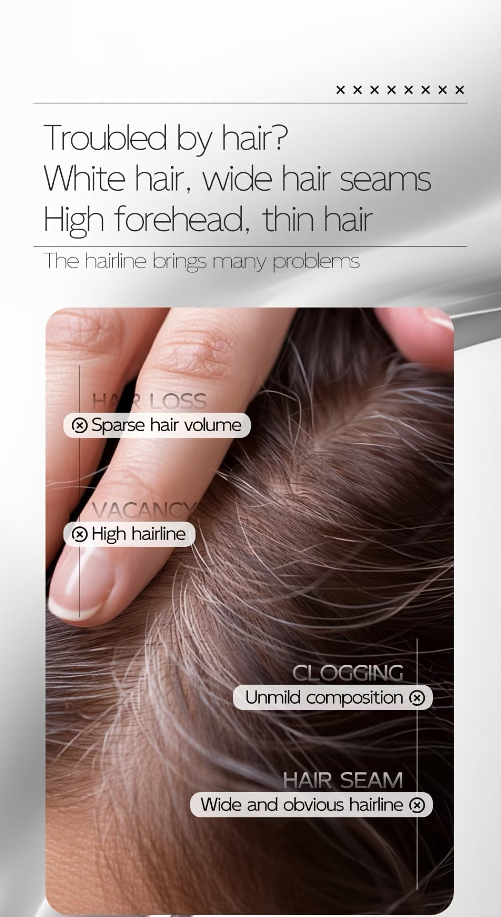 Hair Color Pen Root Touch-Up Stick with Brush | Waterproof Temporary Gray & White Hair Coverage | Plant Squalane Formula | Fast Seamless Application | 3 Shades