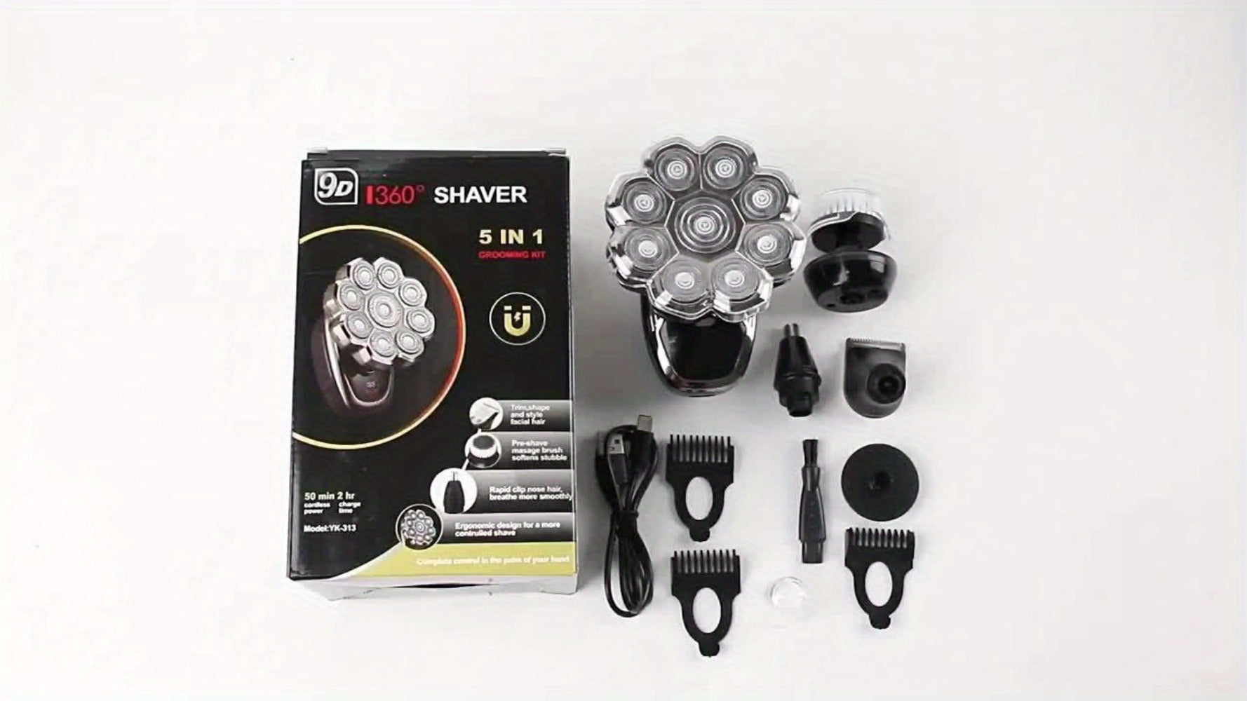 [Upgraded Version] 7D/9D Men's Electric Shaver, Bald Barber, Intelligent LED Screen Display, Full Body Wash Wet And Dry Double Shaving, USB-C Fast Charging, Rotary Floating Shaving, Bald God, The Ideal Gift for Boyfriends And Fathers![