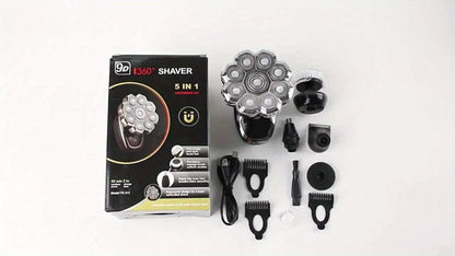 Men's Electric Shaver 7D/9D Rotary — LED Display, Wet & Dry, USB-C Fast Charging, Titanium Blades, Head Shaver & Bald Barber Gift for Men