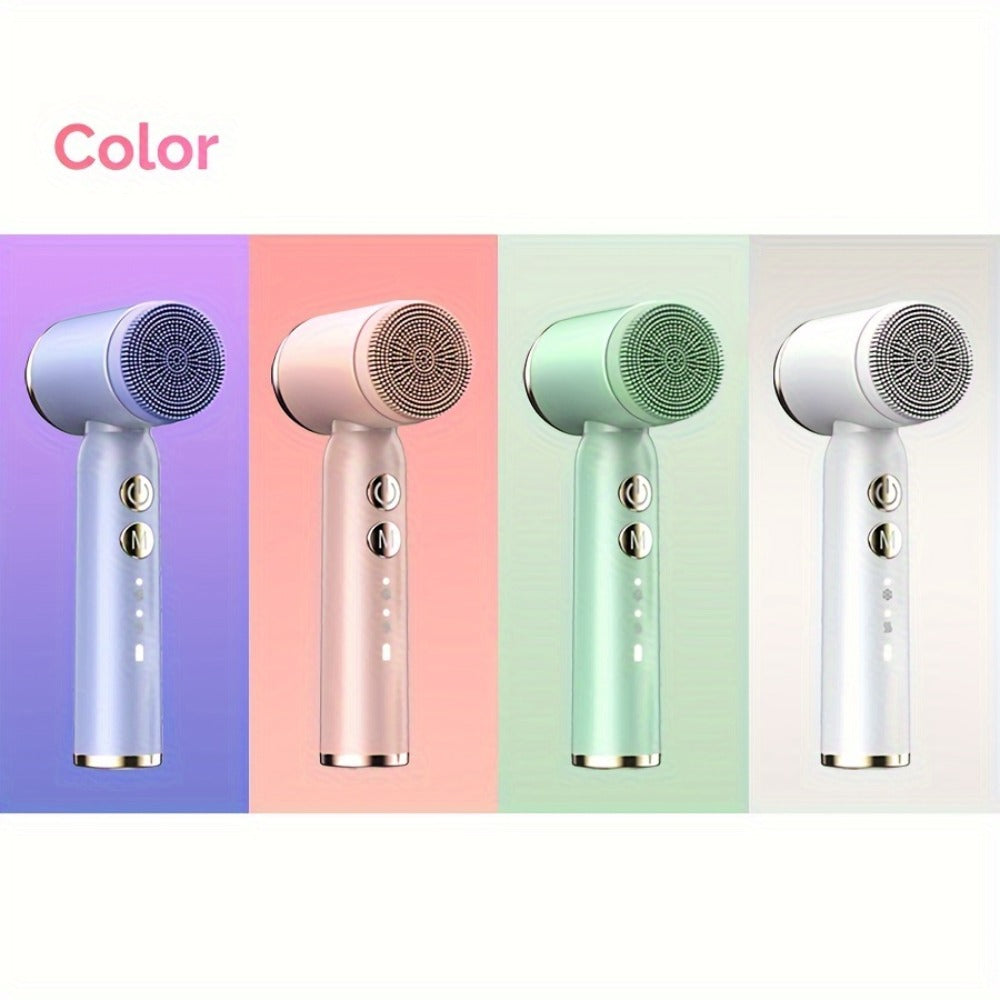 6-In-1 Facial Cleansing Brush, USB Rechargeable Face Scrub Brush for Cleansing, Removing, Exfoliating And Massaging, Gifts for Women, Mother'S Day Gift
